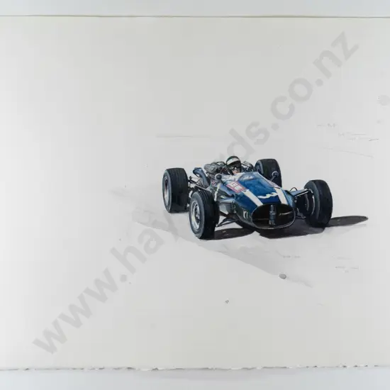 Greg Lewis - framed watercolour "Jochen Rindt" H-300 W-410