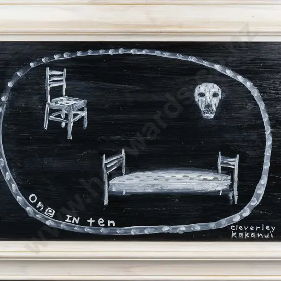 Peter Cleverley 1994 - framed oil on board "one in TEN" H-330 W-540