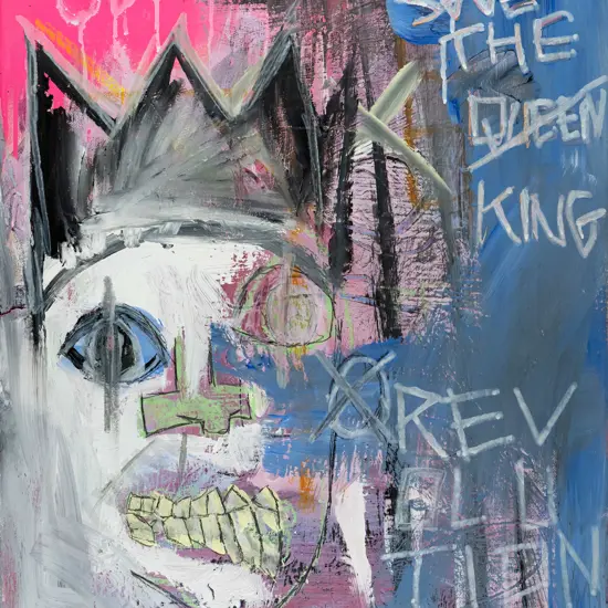 Elijah Booth  - boxed acrylic on canvas "Revolution" H-720 W-550