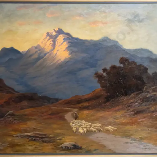 EW Christmas - framed oil on board "Evening Central Otago" H-730 W-990