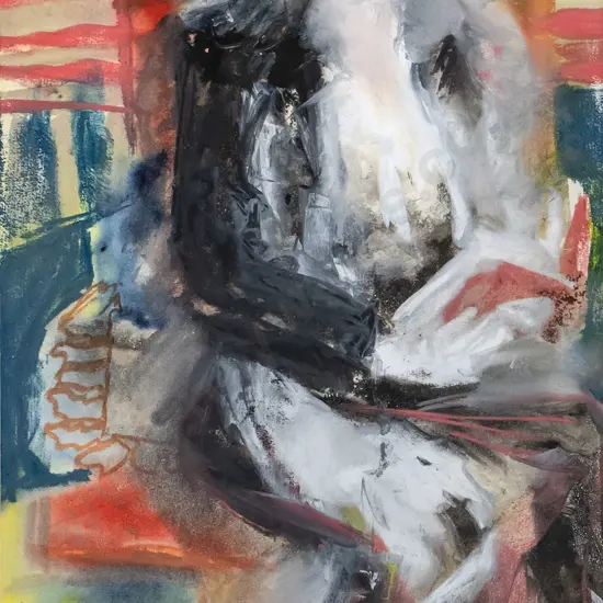 Anne Rush - framed acrylic - person reading book H-550 W-360