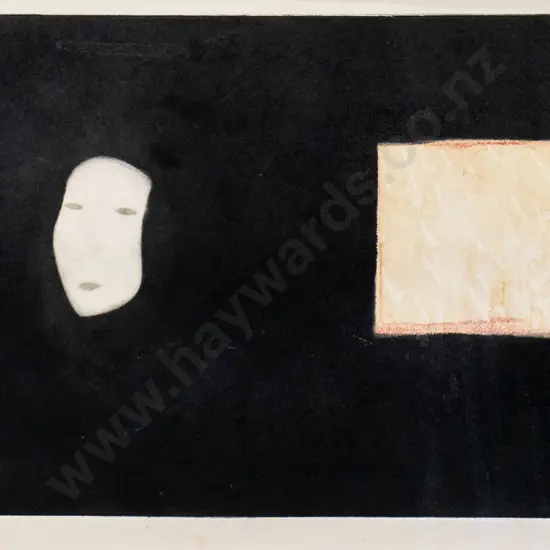 Kathryn Madill 1979 - framed mezzotint 13/20 "Rain" H-200 W-400 (needs reframing)