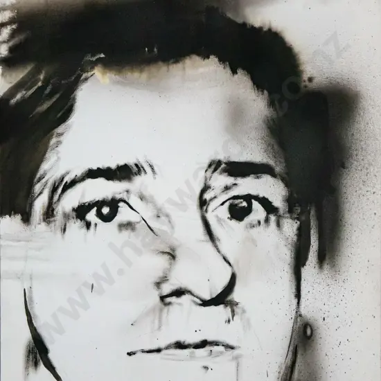 Ben Webb '01 - boxed oil on canvas "Liar Liar" H-600 W-500