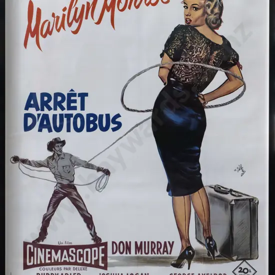 framed Marilyn Monroe movie poster - Arrret D'Autobus  (frame needs some attention) H-1580 W-1200