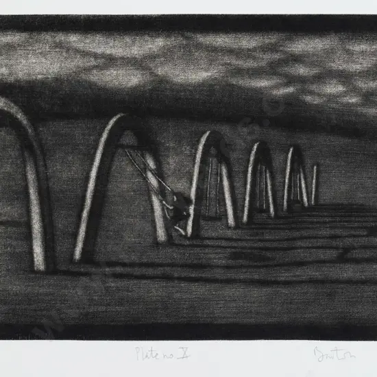 Barton 2007 - mounted etching 6/10 "Plate No. X" H-200 W-310