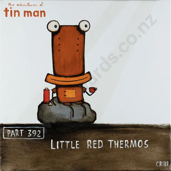 Tony Cribb - oil on box canvas "The adventures of Tin Man Part 392" H-250 W-250