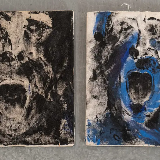 Ben Webb 1992 - 2x oil on fabric on board Each H-180 W-150