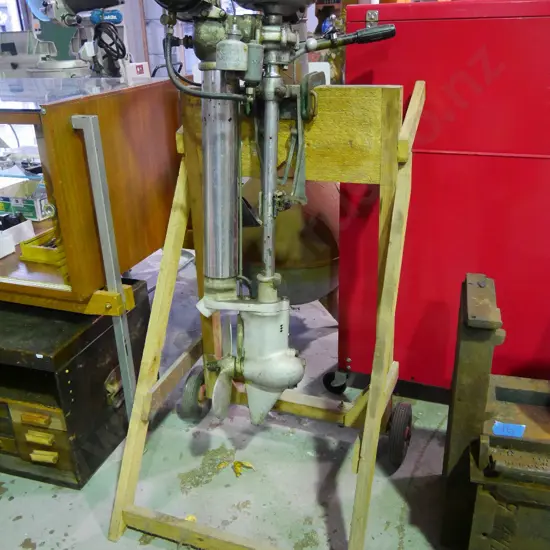 restorer's Seagull motor and stand