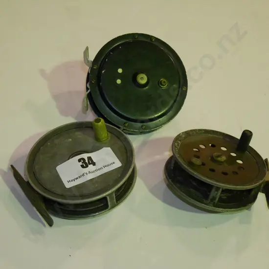 3x vintage fly reels