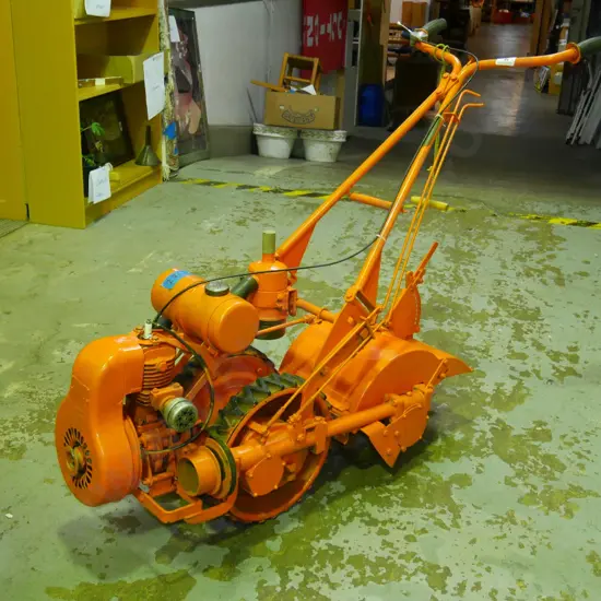restored vintage rotary hoe - has small oil leak