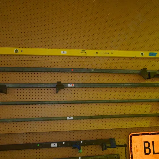 pair of heavy duty builder's clamps - orange dots