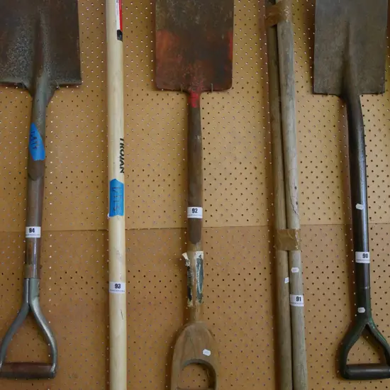 wooden handled garden spade