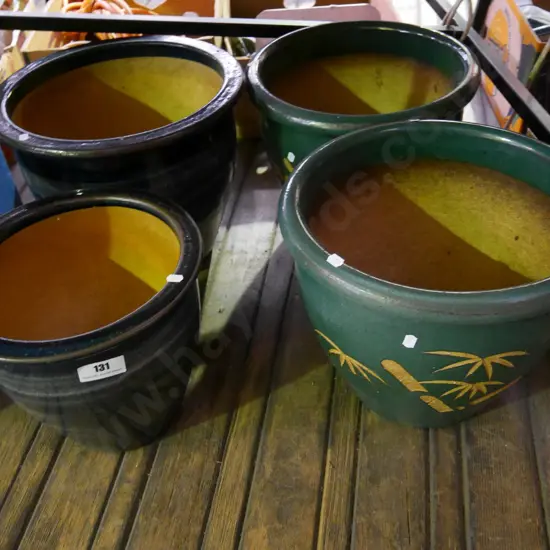 4x glazed garden planters