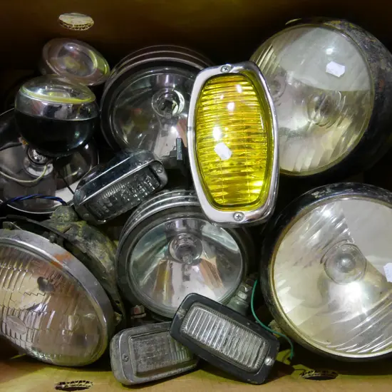 box of automotive head lights
