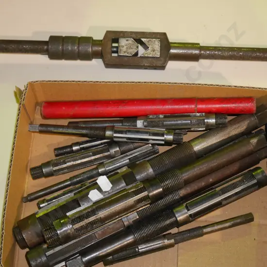 box of adjustable reamers, part tap and die