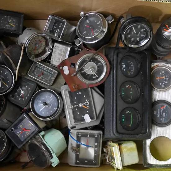 box of various automotive dials