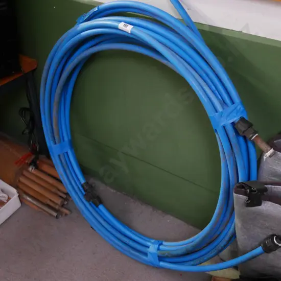 blue plastic irrigation pipe