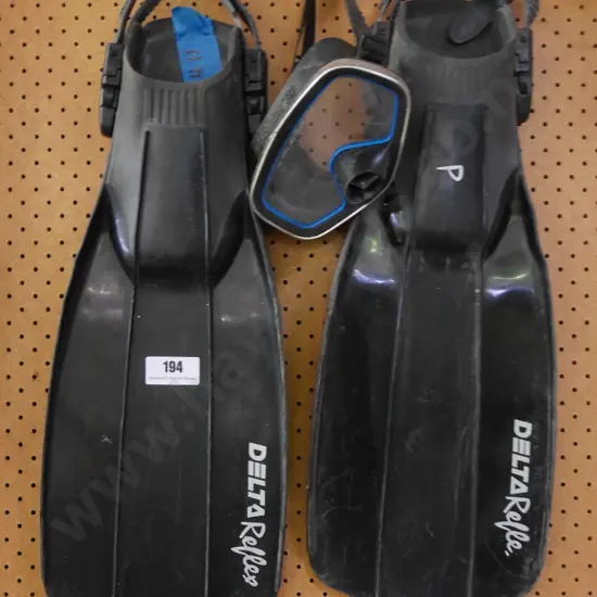 flippers and goggles