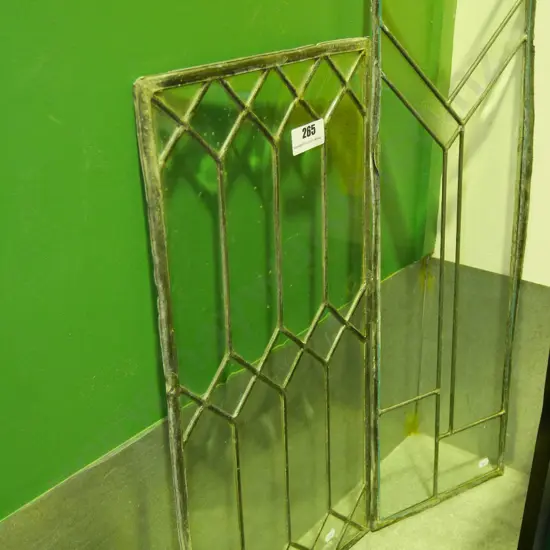 2x leadlight window panes