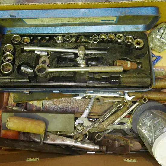 box; open end ring spanners, part socket set etc