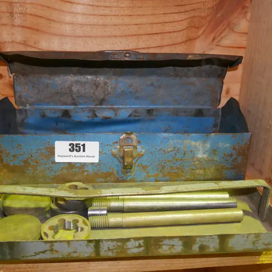tool box and contents; tap and die set