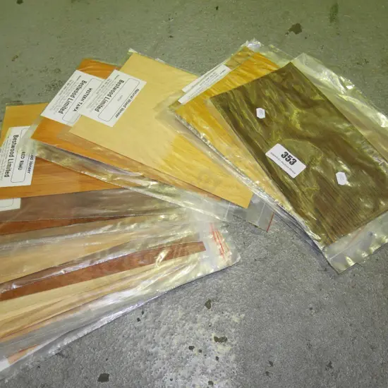 various small packs of wood veneers