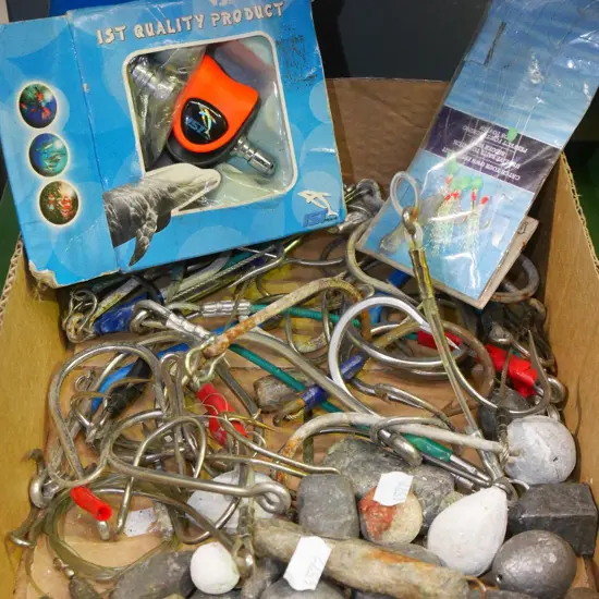 box; sinkers, large hooks, Sonic blast