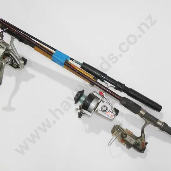 3 rods and reels