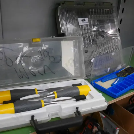 cased wire strippers, cased drill bits, cased chisels