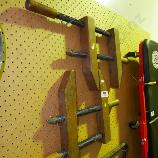 2 vintage wooden clamps