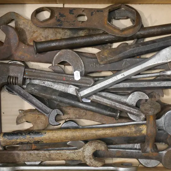 box; crescents, hammers, cold chisels etc