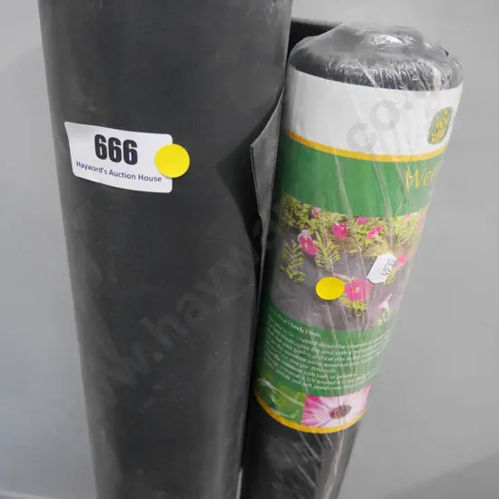 roll of black polythene, roll of weed mat