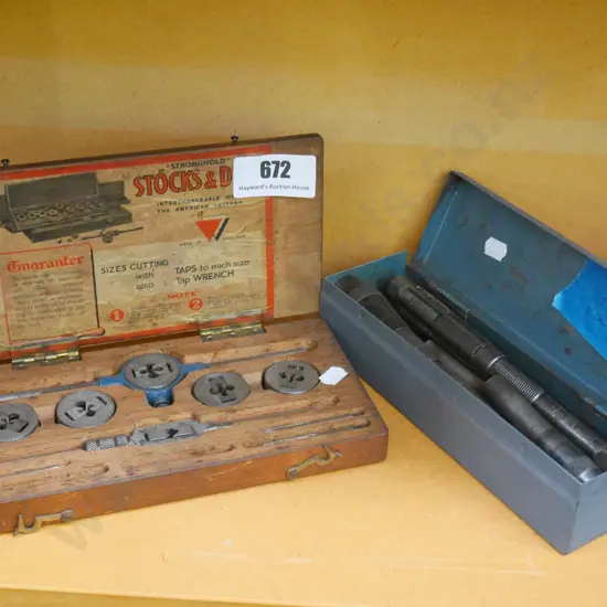 boxed reamers, wood cased tap and die set