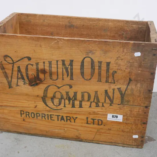 Vacuum Oil Company crate