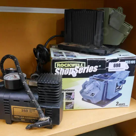 air compressor, spark plug cleaner etc