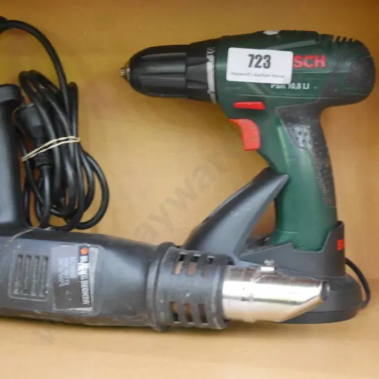 Bosch electric drill, Black & Decker heat gun