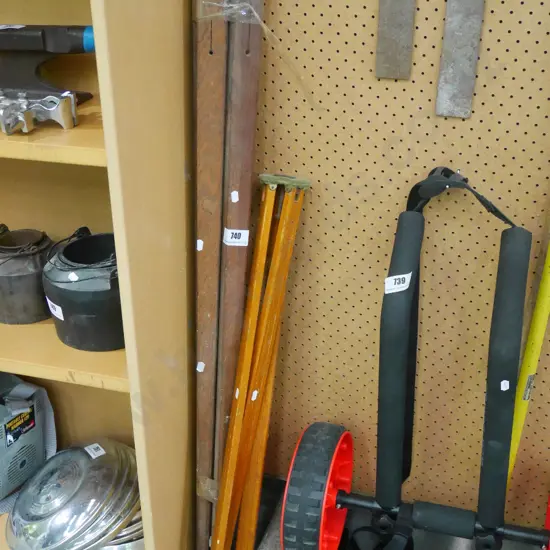 2 vintage wooden tripods