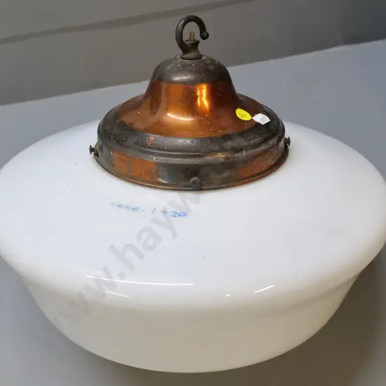 deco milk glass ceiling light fitting with copper finish journal H280 Diameter 350