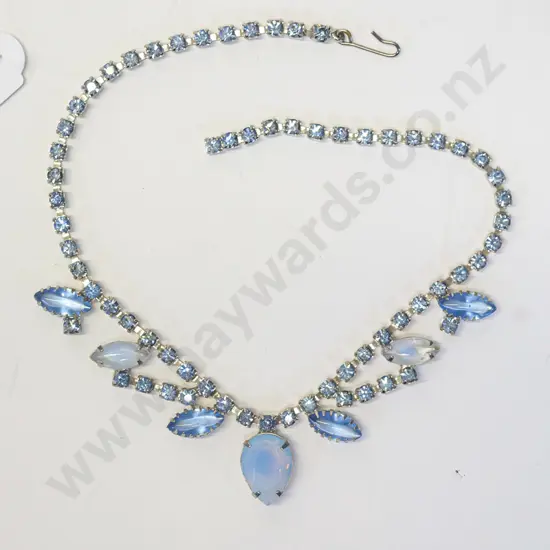 blue crystal costume necklace