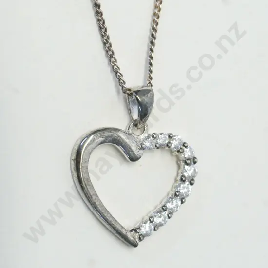 heart shaped necklace with czs stamped 925