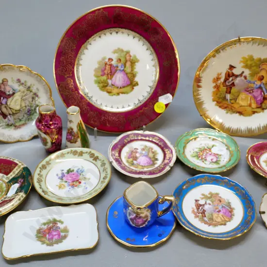 assorted small Limoges plates, dishes & ornaments - largest plate D-160