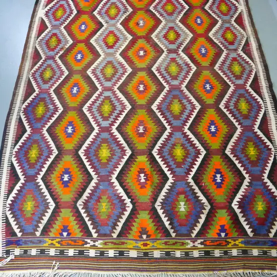 multi-colour wool kilim floor rug L2340 W1780