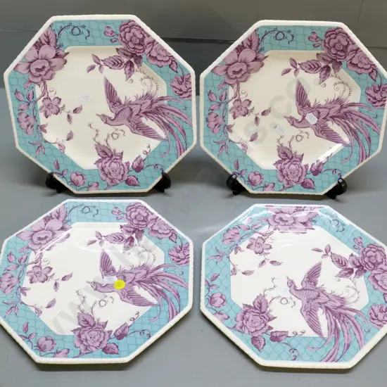 4 Spode "Kingsley" pattern octagonal plates 240 x 240