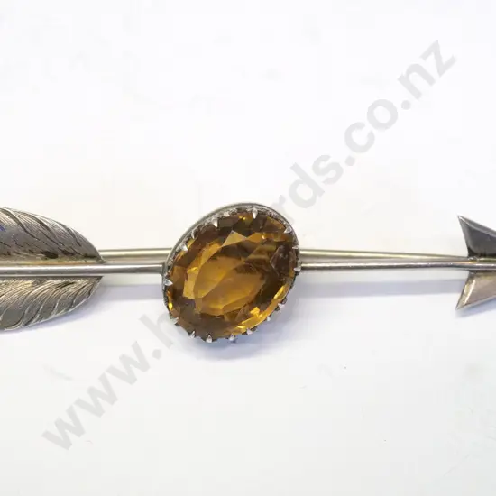 citrine arrow brooch