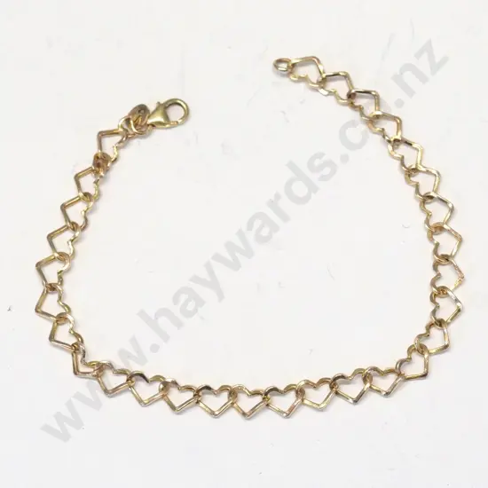 heart link bracelet stamped 375