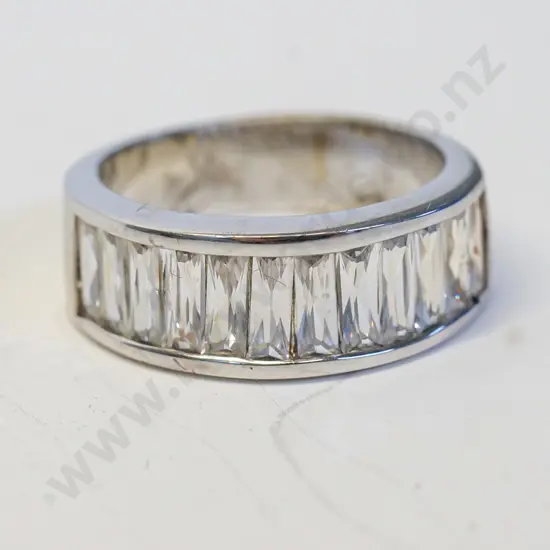 silver cz dress ring stamped 925