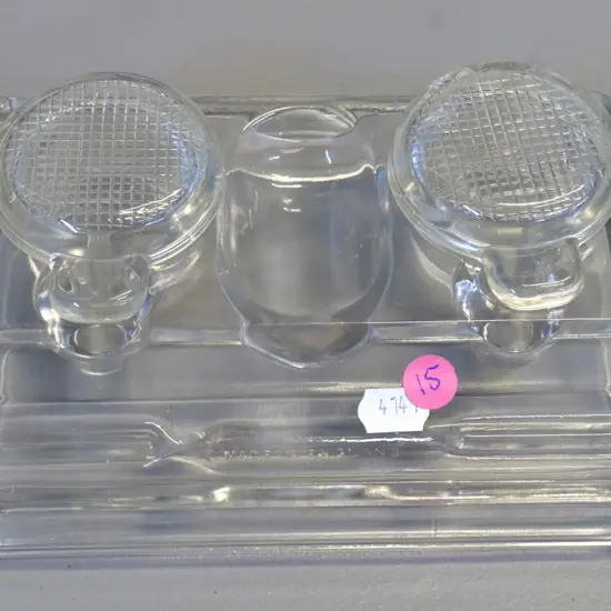 glass inkwell with 2 loose lids for ink compartments W-170 D-120