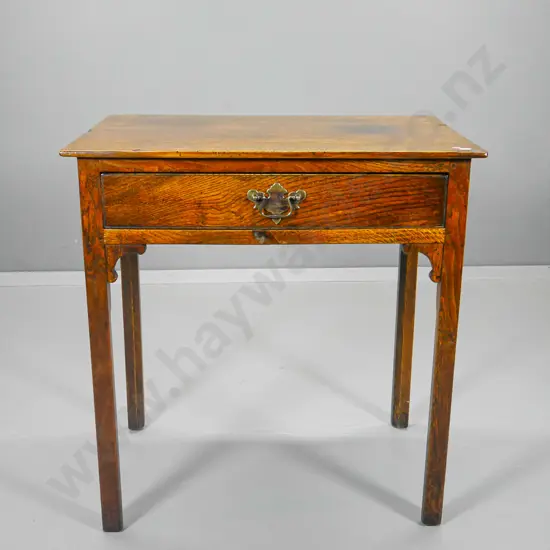 antique oak occasional table with single drawer H-690 W-660 D-450