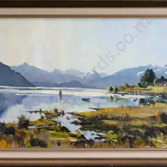 Harry Smith '75 - framed oil "Evening Wanaka" H-500 W-750  (frame needs attention)