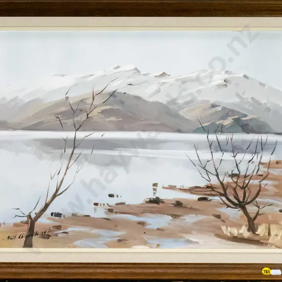 Neil Chirnside '73 - framed oil "Serene Setting - Lake Wanaka" H-350 W-470